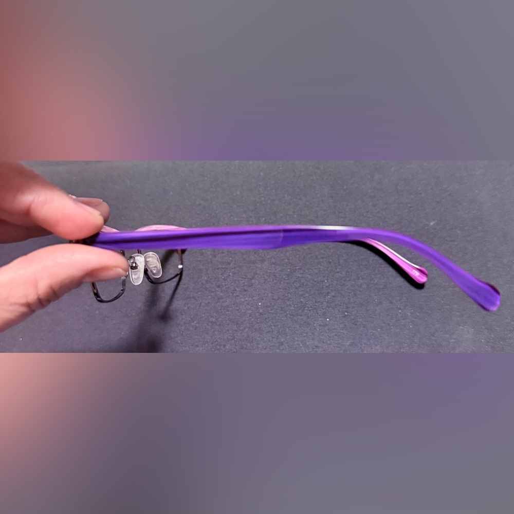 New Purple designer Rectangular Eyeglass frames - Picture 5 of 11